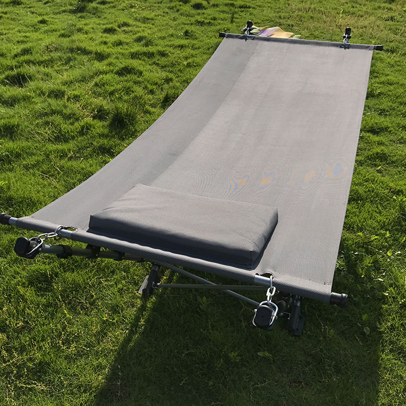 Tragbare Klapphänisch -Lounge Campingbett Stahl Rahmenständer mit Tragetasche blau