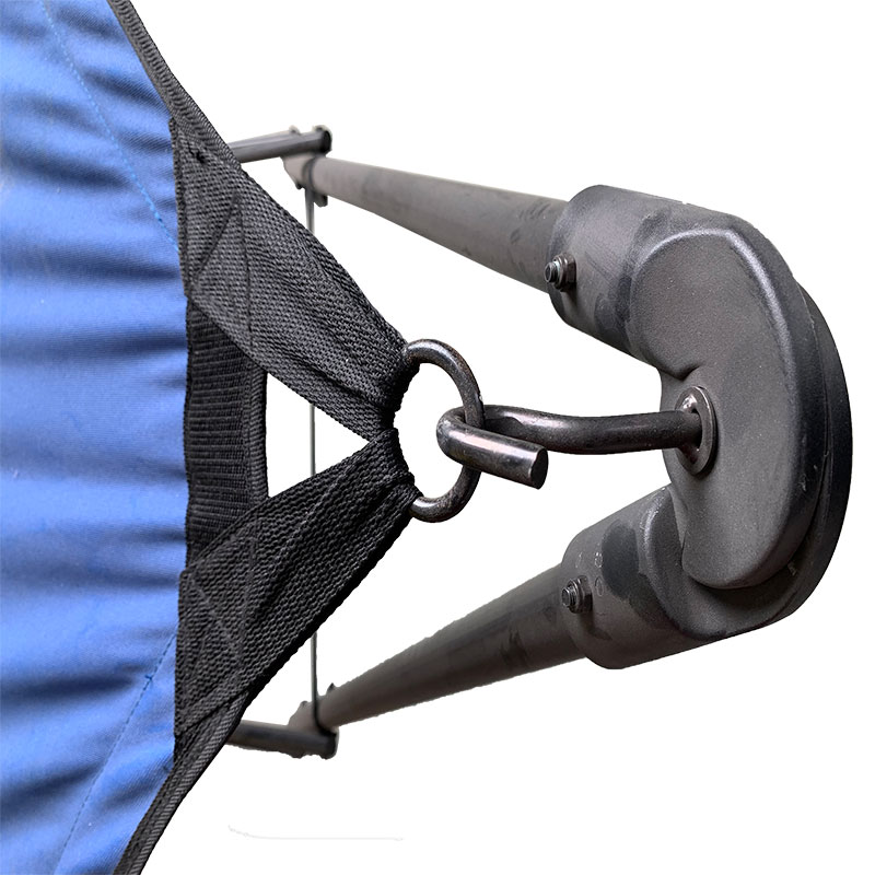 Tragbare Klapphänisch -Lounge Campingbett Stahl Rahmenständer mit Tragetasche blau